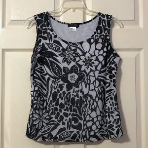 City Girl By Nancy Bolen Black And White Tank Top Shirt